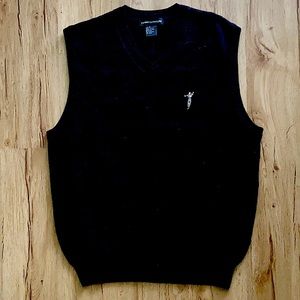 FAIRWAY OUTFITTERS men’s black sweater vest size M woven design
